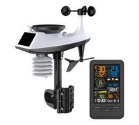 Tacdas Tuya Station Météo Alarme WiFi Numérique Vitesse du Vent Direction Pluie Indice de Lumière Qualité de L'Air Température Humidité Mètre