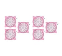 Tacdas Ventilateur de Refroidissement à 4 Broches 120 mm Ventilateurs PC 3 Ouvertures Interntl Externe Rose LED Grand Volume d'air Ventilateur Silencieux pour PC de Refroidissement 6 Pack