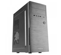 Tacens INITIOX, Boîtier PC ATX, Ventilateur Latéral 12cm, Façade Effet Aluminium Brossé, Boîtier Moyen Tour, Système de Gestion des Câbles, USB 3.0, Noir