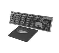Tacens Zenith, Combo sans Fil 3en1 avec Technologie DualLink 2.4 GHz, Clavier Complet Pleine Taille avec SmartKey Copilot AI, Souris Optique 3200 DPI, Tapis Nanotextile, Langue Anglaise US, Noir