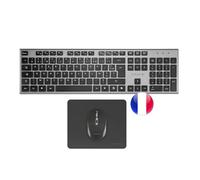 Tacens Zenith, Combo sans Fil 3en1 avec Technologie DualLink 2.4 GHz, Clavier Membrane Pleine Taille avec SmartKey Copilot AI, Souris Optique 3200 DPI, Tapis Nanotextile, Langue Française, Noir