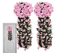 Tacery 2 Fleurs Artificielles Suspendues, De Vigne Suspendues Glycines, Paniers Suspendus Fleurs Artificielles, Tombante pour Mur Intérieur Extérieur Jardin Mariage