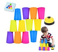 tacery Empilage de gobelets | Funny Cup Stacking Set Quick Cups Training Game,Kids Stacking Cups Family Jeu interactif Parent-Enfant pour la compétition Travel Challenge