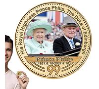 tacery pièces Monnaie la Reine Elizabeth II,Insigne commémoratif Souvenir du Prince Philip la Famille Royale Britannique | Pièce commémorative UK Royal Souvenir Coin Gifts for en