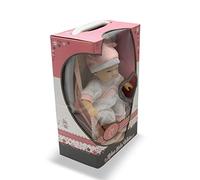 Tachan 781T00436 Poupée avec Corps Souple de 30 cm dans Une nacelle et Un Sac de bébé Rose Qui émet 12 Sons différents