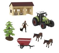 TACHAN CPA Toy Group 702T01050 Set Ferme 7 pièces avec lumière et Son avec Vaches et Figurine