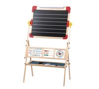 Tachan CPA Toy Group 795T00846 Tableau en bois 2 en 1 certifié FSC Double écriture avec craie et marqueurs inclus Lettres magnétiques, effaceur et horloge