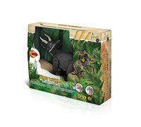 Tachan Dinosaure Triceratops avec Son réaliste, Luces, Fonction pour Marcher, déplacer la tête, Couleur Grise