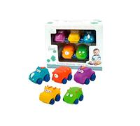 Tachan - Lot de 5 Monstres en Caoutchouc Souple en Deux Couleurs Bleu, Orange, Violet, Jaune et Vert, roulent sur n'importe Quelle Surface, poignée Facile et sûre