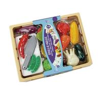 TACHAN - Plateau de légumes pour Jouet - Imitation Bois - Set pour Enfant Jeu Symbolique - Contient 23 pièces (CPA Toy Group 728T00982)
