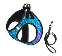 Tache de Paillettes Scintillantes,Harnais pour Animaux de Compagnie, Harnais réfléchissant réglable pour Chien,S