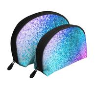 Tache de Paillettes Scintillantes, Trousse de Maquillage Coquille Femme Petit Porte-Monnaie Trousse de Toilette Trousse à cosmétiques 2 pièces