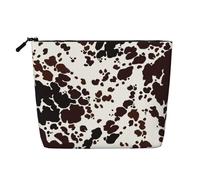 Taches Brunes sur la Peau de Vache,Trousse de Toilette de Voyage Portable, Imitation Lin, en Lin.