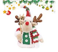 Taches de Noël en peluche - 13 x 7 x 23 cm - Adorable peluche - Animaux de Noël - Objets de collection - Jouets en peluche confortables - Personnages festifs en tissu doux et doux - Cadeau de vacances