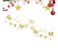 Taches De Rousseur De Noël 6 Pièces Décalcomanies Visage Feuille D'Or Noël | Stickers Mouchetures Festives Pour ados adultes fêtes à thème pièces scolaires mascarades spectacles SDBT-