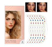 Taches de Rousseur Pailletées | Accessoires de Festival Autocollants Pailletés | Patchs Cosmétiques Étoiles Doux Polyvalents Pour École Fêtes Spectacles Et Looks