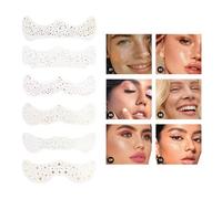 Taches de rousseur scintillantes | Tatouages pailletés avec taches de rousseur dorées et scintillantes | 6 pièces waterproof pour maquillage, festivals, fêtes et looks créatifs