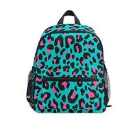 Taches Roses Imprimé Léopard Bleu Sac à Dos Enfant Sac d'École Maternelle Préscolaire Étudiant Scolaire Cartable pour Les d'Âge de La Âgés de 2 à 7 Ans Garçons Filles
