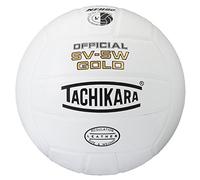Tachikara Sv5 W Doré compétition Premium Cuir de Volley-Ball, Mixte, SV5W Gold.NFHS, Blanc, Taille Unique