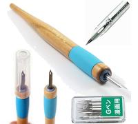 Tachikawa Porte-plume (T-40) + 10 plumes Zebra Comic G chromées (Bundle) - Fabriqué au Japon