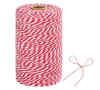 TACHIO 2mm Ficelle de Coton 200M Fil de Boulanger Fil de Liaison de Boulanger Fil d'artisanat Fil de décoration Idéal pour Jardin Images Plantes Artisanat Rouge et Blanc