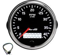 Tachymètre 85 mm/3,35 pouces 0-4000 tr/min IP67 étanche blanc ambre rétroéclairé pour moteur essence 1-8 cylindres