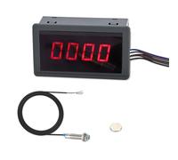 Tachymètre à 4 chiffres avec LED rouge 220 V CA - Compte-tours pour moteur avec capteur magnétique à effet Hall