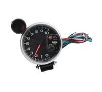 Tachymètre à haut régime 5" pour voiture pour modification haut RPM | Plage maximale de 10 000 tr/min, écran LED de 5", cadran noir et blanc, ajustement du système 12 V, outil de réglage précis