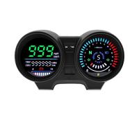 Tachymètre Compteur Vitesse Tableau De Bord Numérique pour Moto, Compteur De Vitesse, Kilométrage, Indication du Niveau D'huile, Tension De La Batterie, Feux De Route MPH/KMH pour Titan 150