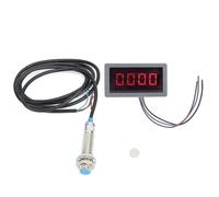 Tachymètre d'Affichage Numérique, Compte-tours numérique 4 à LED chiffres de Digiten, Panneau de Compteur de Vitesse RPM Capteur NPN d'Effet Interrupteur Proximité pour Bande Transporteuse de Tour