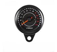 Tachymètre de moto avec rétroéclairage LED, boîtier en métal, compteur numérique jusqu'à 10 000 tr/min, compteur de vitesse LED précis pour moto, nuit, noir, compteur de vitesse en métal robuste, 5,6