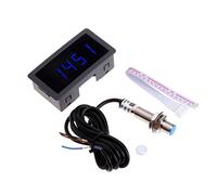 Tachymètre numérique à 4 LED RPM + capteur de proximité NPN pour ressort de tour 10-9999 tr/min Testeur de vitesse vélocimétrie sans contact Tachymètre Tach moteur électrique Jauge
