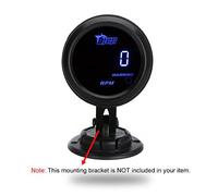 Tachymètre numérique pour véhicule automobile, écran LCD 52 mm 2 pouces, plage de mesure de 0 à 9999 tr/min, face noire avec LED bleue et voyant d'avertissement rouge, compteur de