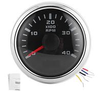Tachymètre, Qiilu jauge de tachymètre numérique étanche ABS 52mm 4K tr/min LCD compteur d'affichage d'heure pour voiture Yachts moto