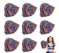 Tachypno 8 Pièces Brillant Cheerleader Pompons, 30cm Pompons Cheerleader | Résistance à la Traction Pom Poms Cheerleading, pour Sport Esprit D'équipe, Spectacle Compétition