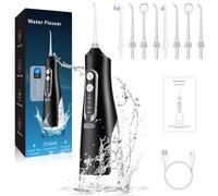 Tacilin Hydropulseur Jet Dentaire avec 4 Modes et 8 Buses, 310 ML, USB Rechargeable et IPX7 Etanche, Irrigateur Oral Portable Water Flosser pour Voyage et Maison