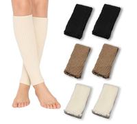 Tacitmeet 3 Paires Jambiere Femme, Jambières Tricotées Pour Femmes Et Filles, Chaussettes Longues Tendance Pour Femme, Leg Warmers des années 90 pour danse ballet yoga et quotidien