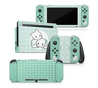 Tacky design Autocollant Kawaii en vinyle compatible avec Nintendo Switch, motif chats vert pastel, 3 m