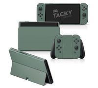 Tacky Design Skin classique pour Nintendo Switch OLED - Lot d'autocollants en vinyle 3M Nintendo Switch OLED - Sticker pour console et station d'accueil - Vert foncé