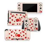 TACKY DESIGN Skin de fraise compatible avec Nintendo Switch Skins Decal, autocollants Switch en vinyle 3 m, Kawaii crème pastel