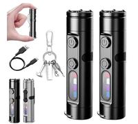 Taclite Mini - The Ultimate Everyday Micro Tool, Priormer 500 High Lumens Rechargeable LED Magnetic Flashlight with Hat Clip, Waterproof, 3 Brightness for Camping, Emergency (2Pcs Black)