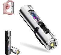 Taclite Mini - The Ultimate Everyday Micro Tool, Rechargeable LED Magnetic Super Bright Tactical Flashlight with Hat Clip, 5 Modes, Étanche Lampe de Poche LED Ultra Puissante pour Camping (Argent)