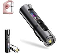 Taclite Mini - The Ultimate Everyday Micro Tool, Rechargeable LED Magnetic Super Bright Tactical Flashlight with Hat Clip, 5 Modes, Étanche Lampe de Poche LED Ultra Puissante pour Camping (Noir)