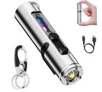 Taclites Mini - The Ultimate Everyday Micro Tool, Lampe Torche Tactique Rechargeable à LED Magnétique Ultra-Lumineuse, Luminosité Elevée avec 3 Niveaux de Luminosité, pour la Randonnée (Argent)
