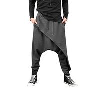 tacniseyw Pantalon sarouel pour homme, taille élastique, en coton, avec lamination, pantalon décontracté avec poches, pantalon de couleurs unies, poignets de jambes serrés, pantalon de survêtement