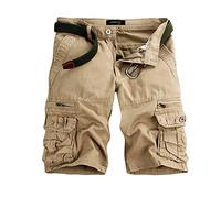tacniseyw Short cargo pour homme à séchage rapide - Léger - Pour la marche, la randonnée, la pêche, le cyclisme, le safari - Avec plusieurs poches - Avec boucle de ceinture et patte de boutonnage