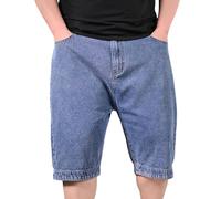 tacniseyw Short en jean pour homme, grande taille, confortable, respirant, durable, taille élastique avec poches, longueur genou, pantalon cargo court à jambes larges, pantalon de couleur unie, coupe