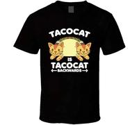 Taco Cat T-Shirt Graphic Tee for Men Black M