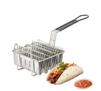 Taco Fryer Basket - 16.5x8.5x41cm Taco Fry Basket | 4 Shells Stainless Steel Tortilla Fried Mold | For Party Restaurant Catering Home Kitchen Cooking Baking Family Dinner Outdoor Grilling