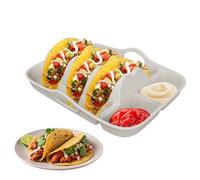 Taco Plates - 20cm/7.87in Fiesta Taco Plate, Silicone Shells Holder, Stand Up Holder And 2 Dipping Fiesta, Reusable Bar Snacks Serving | Serving Set For Party, Camping, Barbecue, Party Supplies